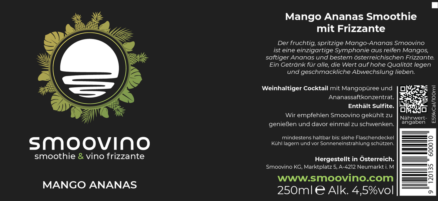 6 x 250ml Smoovino Mango Ananas 4,5%vol